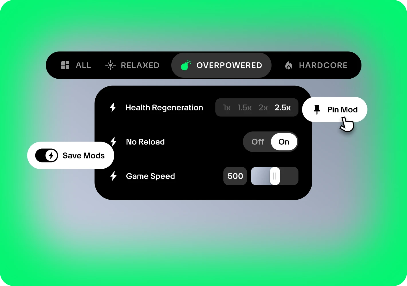 User saving a group of mods for easy access later