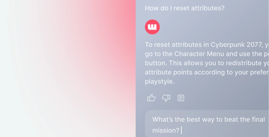 User getting cyberpunk 2077 questions answered mid-game
