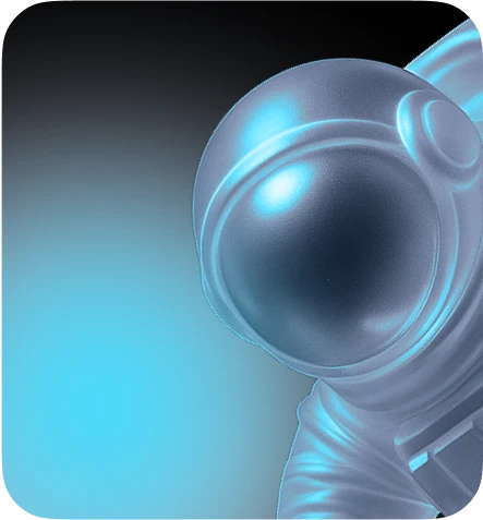 Person in spacesuit gazing at screen