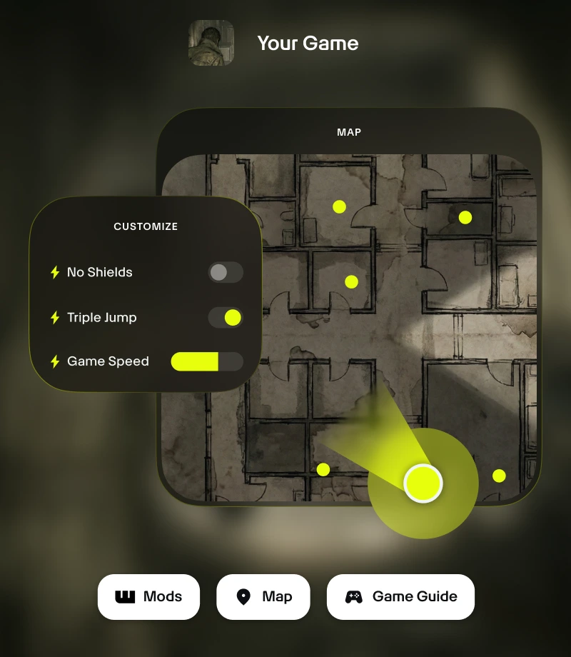 User accessing Wand tools via the in-game overlay