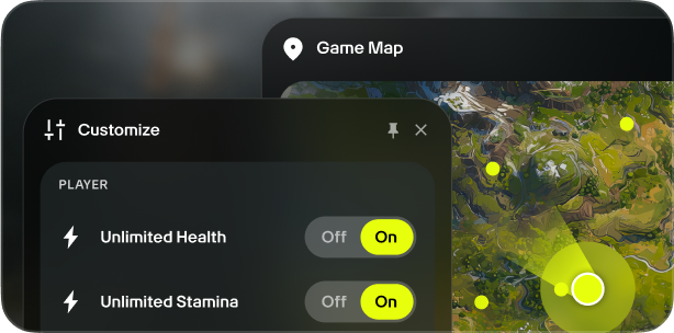 Illustration of various gameplay tools available while playing